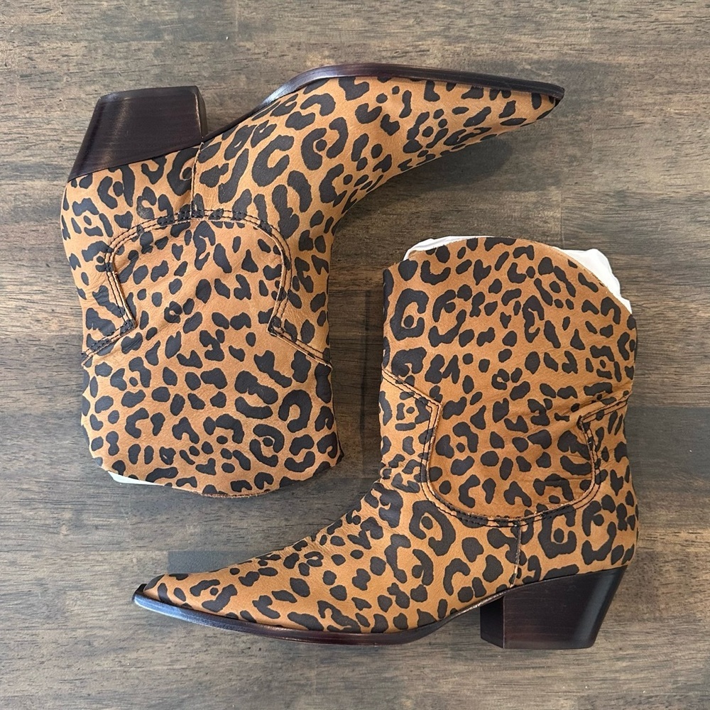SCHUTZ Leopard Print Ankle Boots